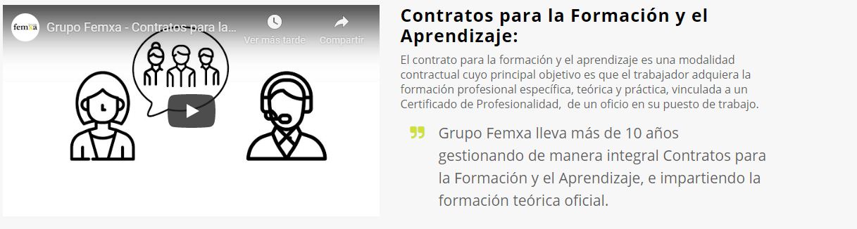 grupo femxa contratos para la formacion