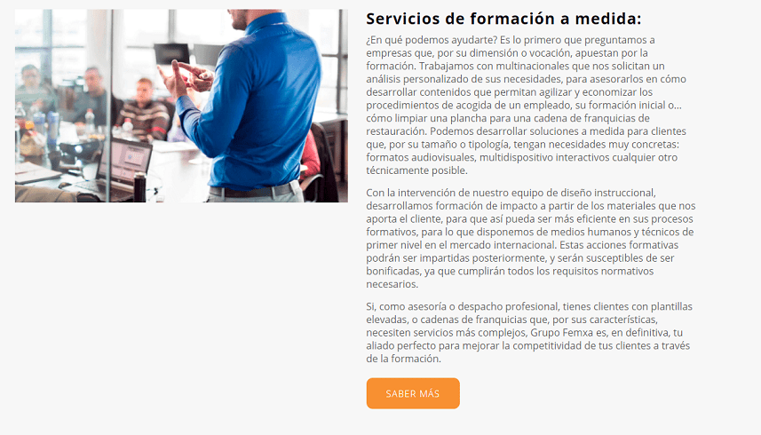 servicios de formación a medida